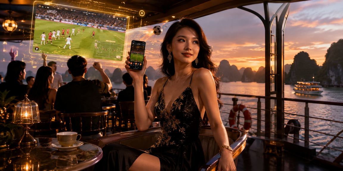Hình ảnh casino trực tuyến Việt Nam với ánh sáng neon hiện đại